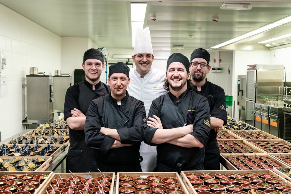 Our catering crew from left to right: Yaro, Jamal, Tom, Doumic, Marcel