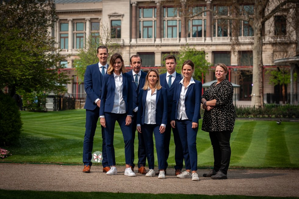 Our event supervisor from left to right: Christophe, Yasmine, Peter, Wendy, Dwight, Lore, Marie-Anne